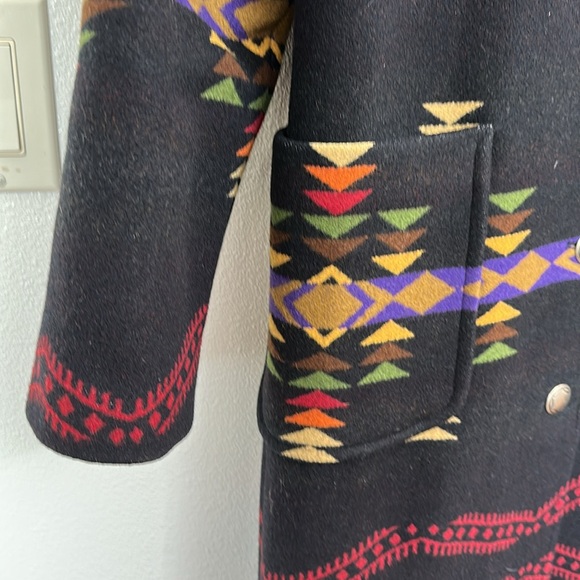 Pendleton maxi coat, wool with leather collar - Picture 6 of 9